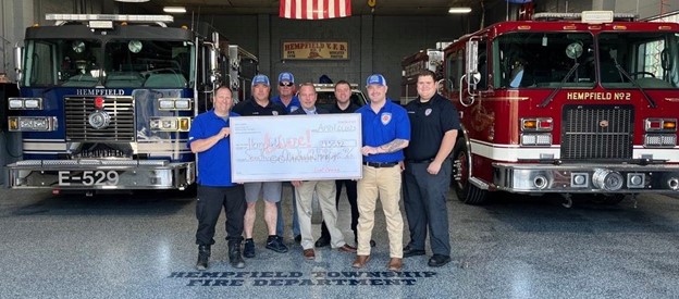 Live! Casino Pittsburgh presenting the 2023 Q1 Give Back Box to the Hempfield Volunteer Fire Department